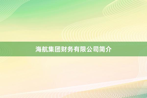 海航集团财务有限公司简介